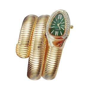 Serpenti Elegant Gold Wrap Women's Watch Green Screen